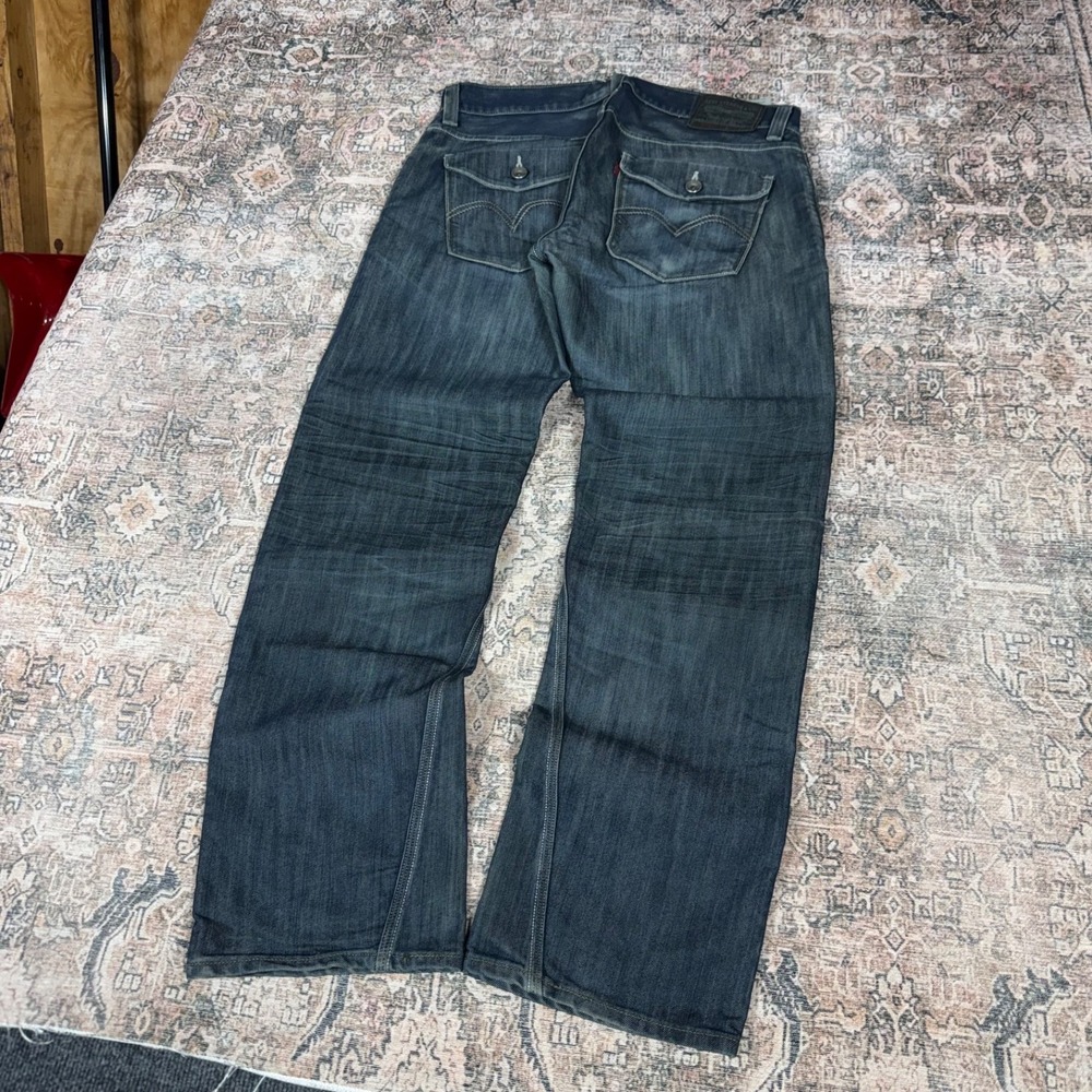 2000s Levis 514 Baggy Bootcut Size 33x30 Navy Faded